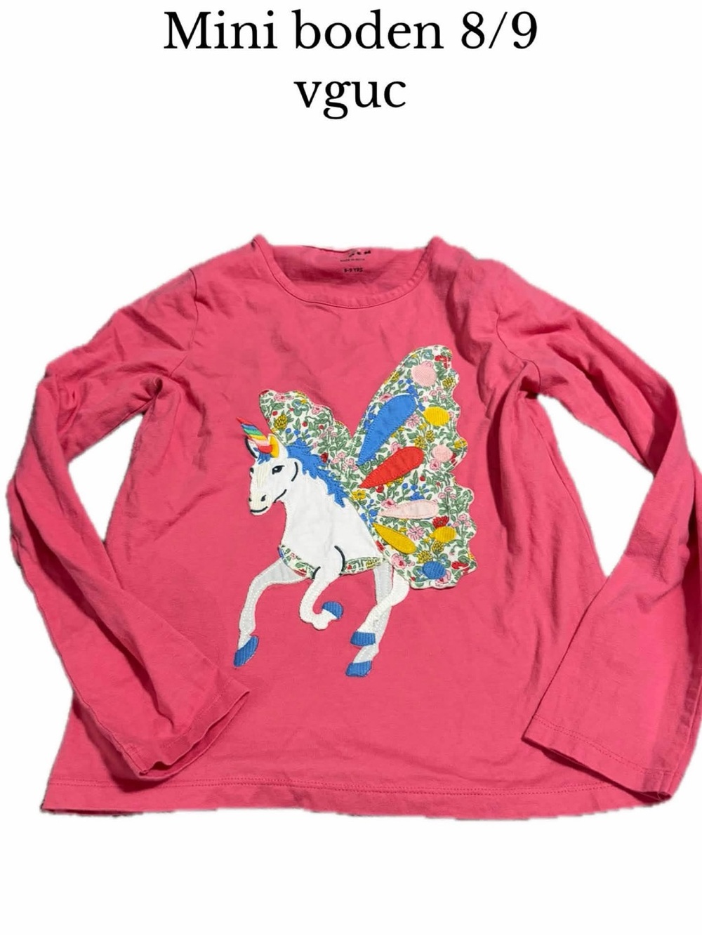 Mini boden unicorn shirt 8/9